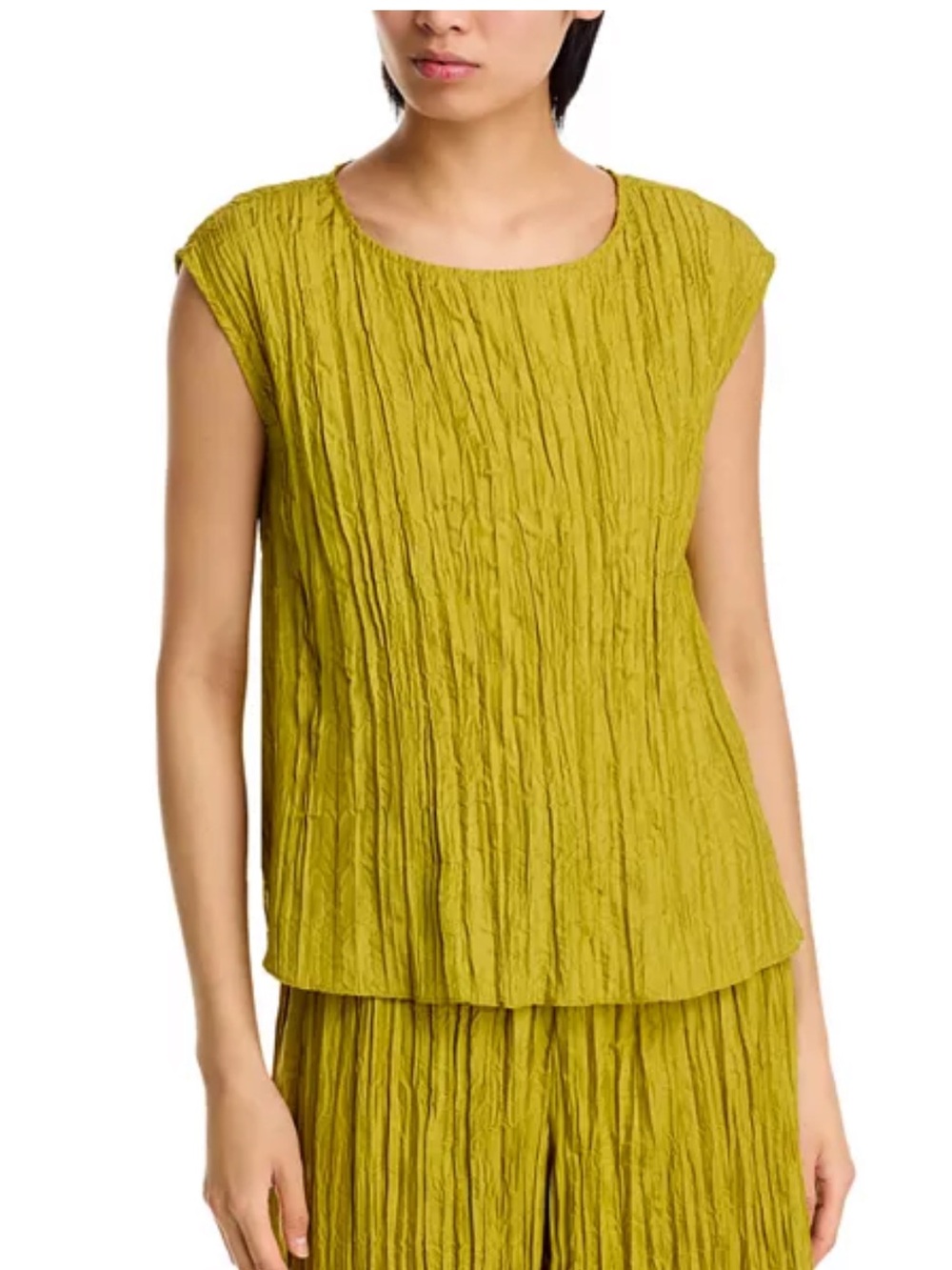 NWT Eileen Fisher Crushed Silk Ballet Neck Top